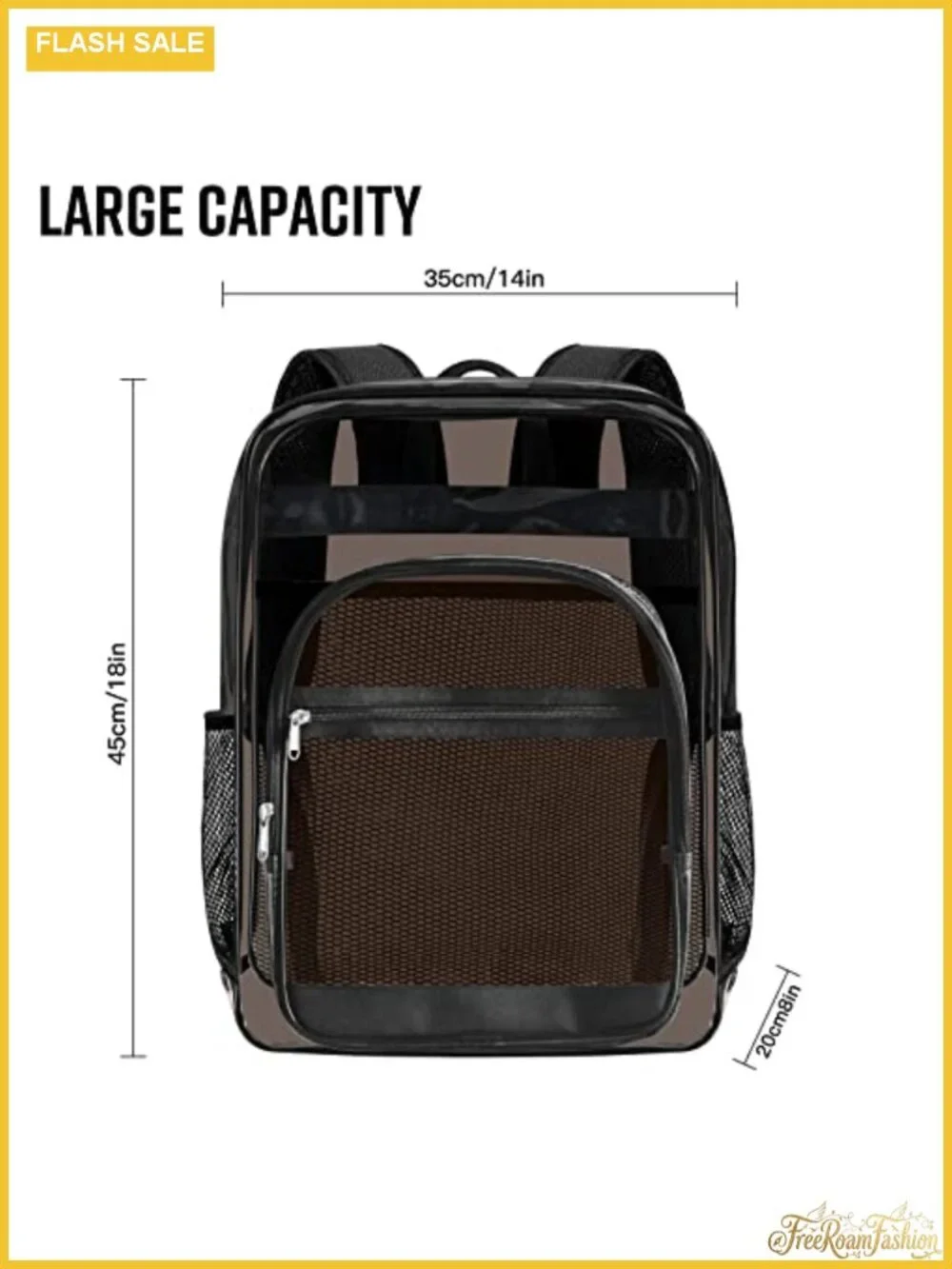 Clear Backpack Heavy Duty Stadium Approved Waterproof PVC Large Capacity with